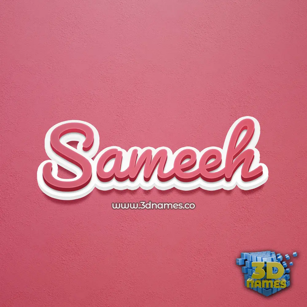 sameeh in Red Scribble style - 3D name wallpaper