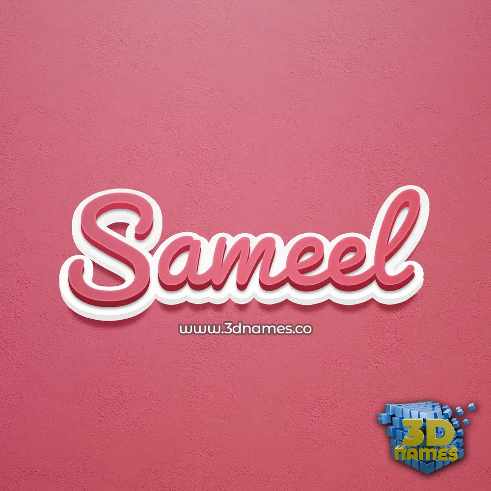 sameel in Red Scribble style - 3D name wallpaper