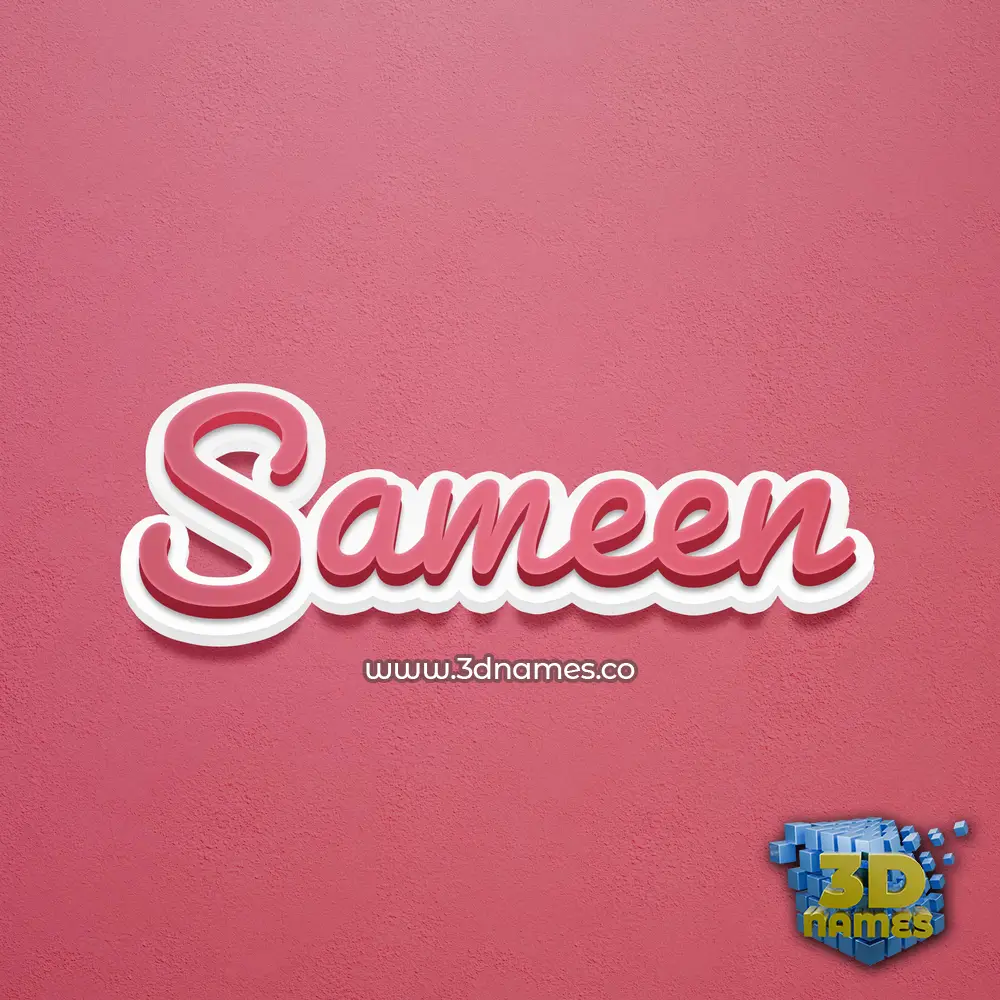 sameen in Red Scribble style - 3D name wallpaper