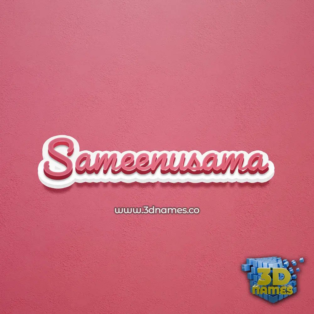 sameenusama in Red Scribble style - 3D name wallpaper