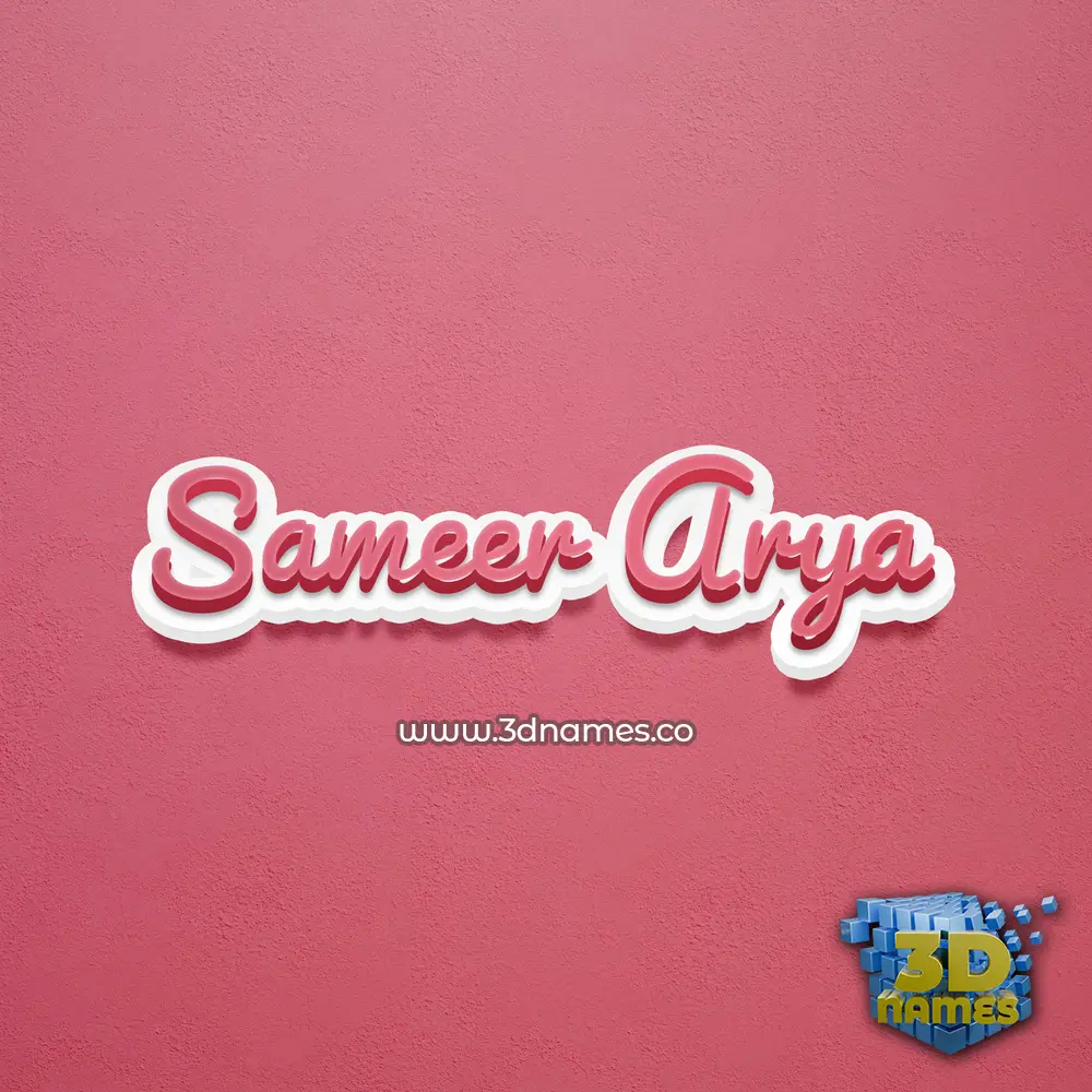 sameer arya in Red Scribble style - 3D name wallpaper