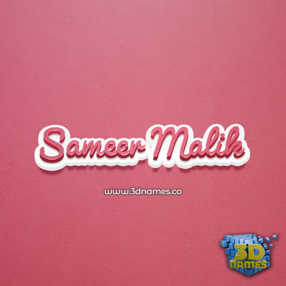 sameer malik in Red Scribble style - 3D name wallpaper