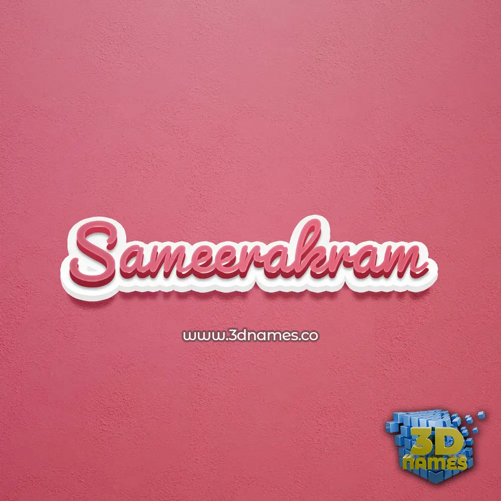 sameerakram in Red Scribble style - 3D name wallpaper