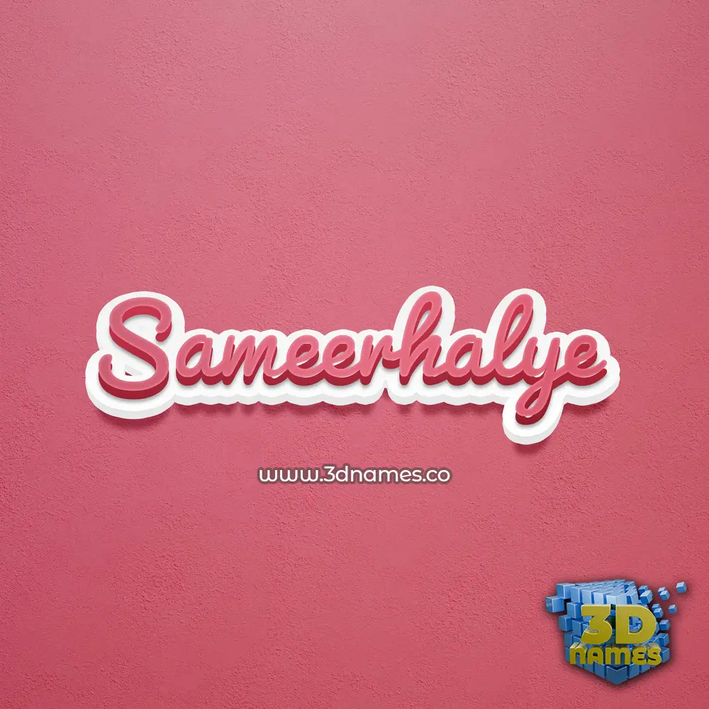 sameerhalye in Red Scribble style - 3D name wallpaper