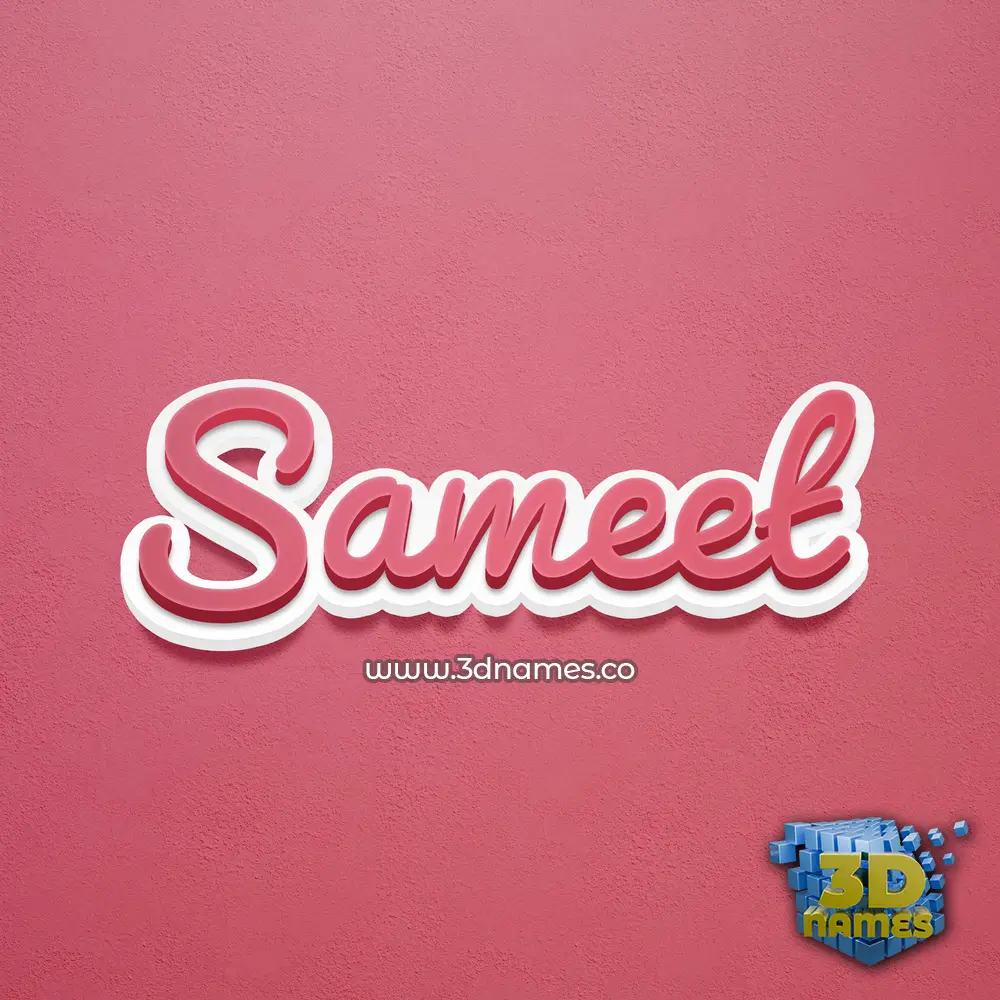sameet in Red Scribble style - 3D name wallpaper