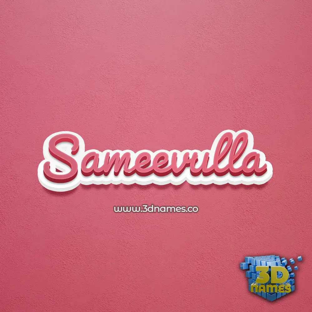 sameevulla in Red Scribble style - 3D name wallpaper