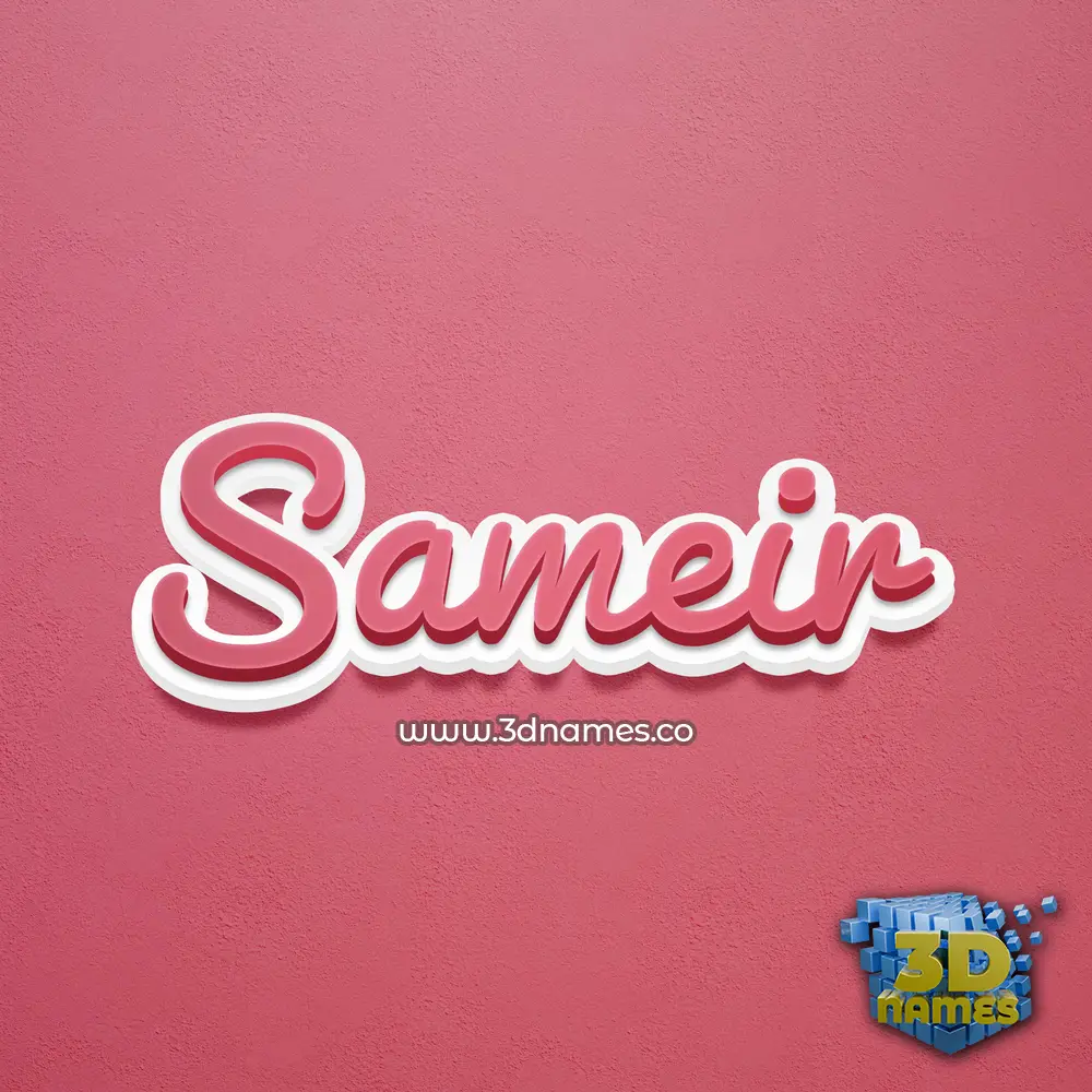 sameir in Red Scribble style - 3D name wallpaper