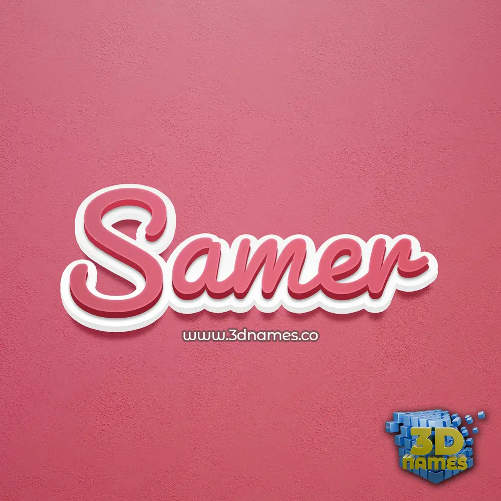 samer in Red Scribble style - 3D name wallpaper
