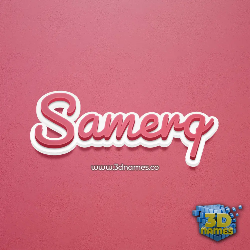 samerq in Red Scribble style - 3D name wallpaper