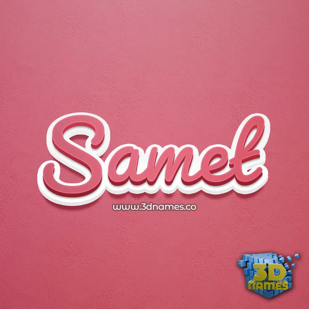 samet in Red Scribble style - 3D name wallpaper