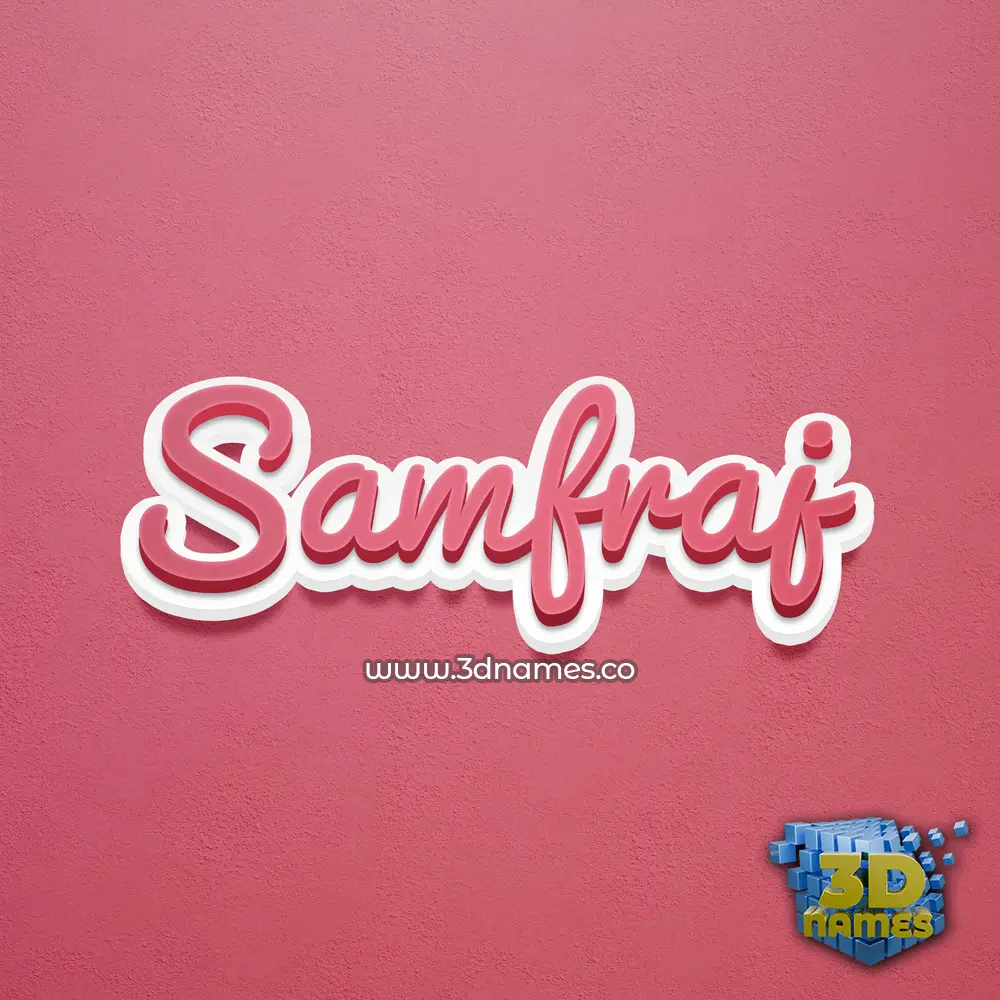 samfraj in Red Scribble style - 3D name wallpaper