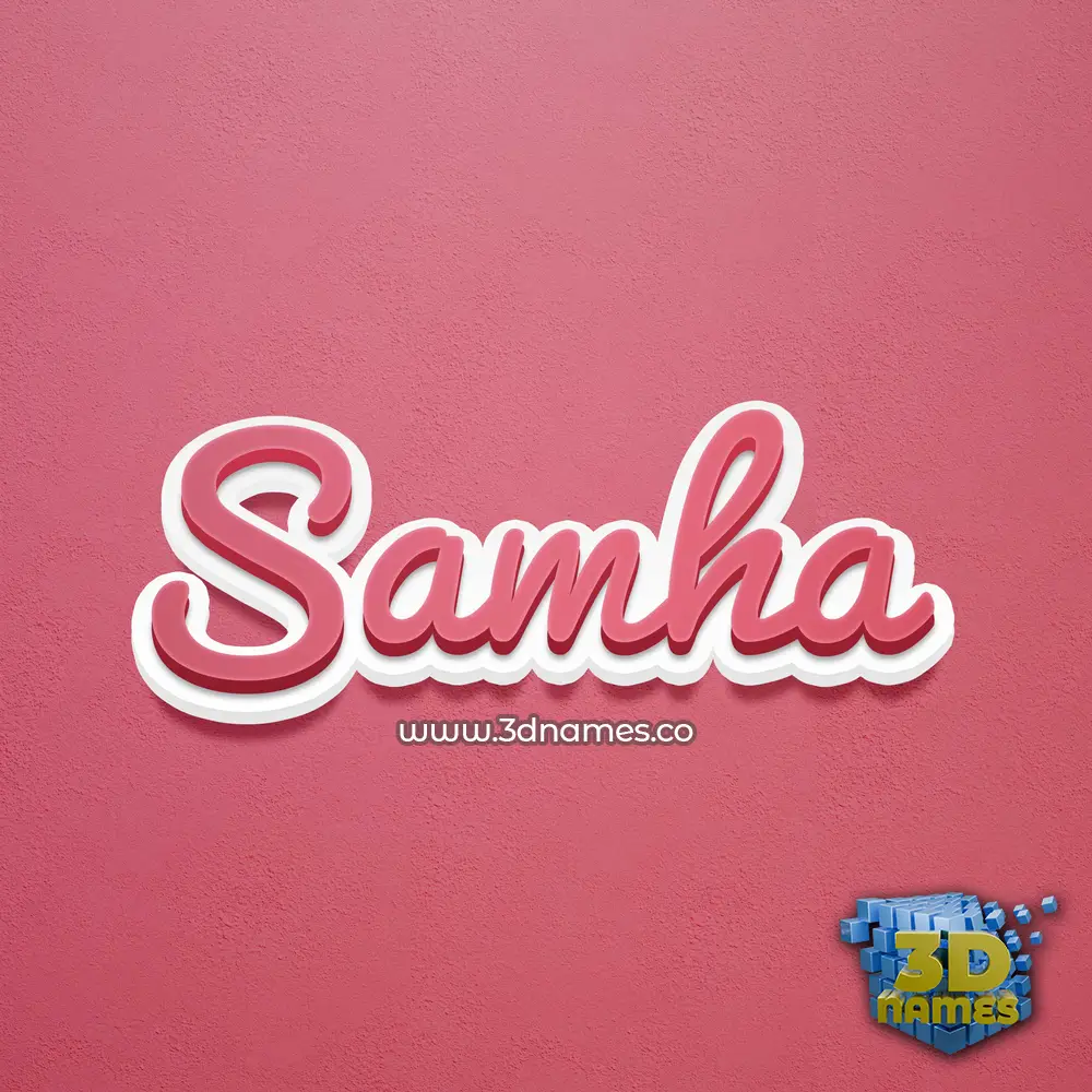 samha in Red Scribble style - 3D name wallpaper