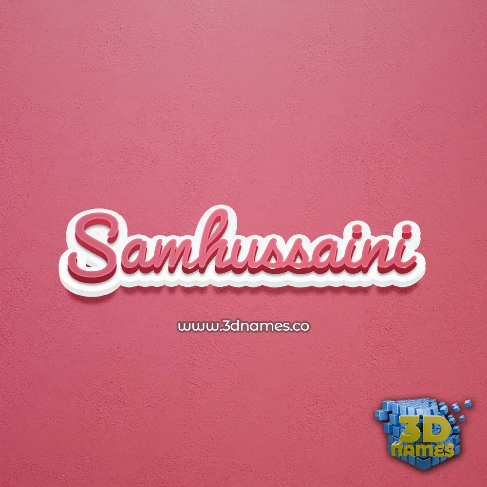 samhussaini in Red Scribble style - 3D name wallpaper