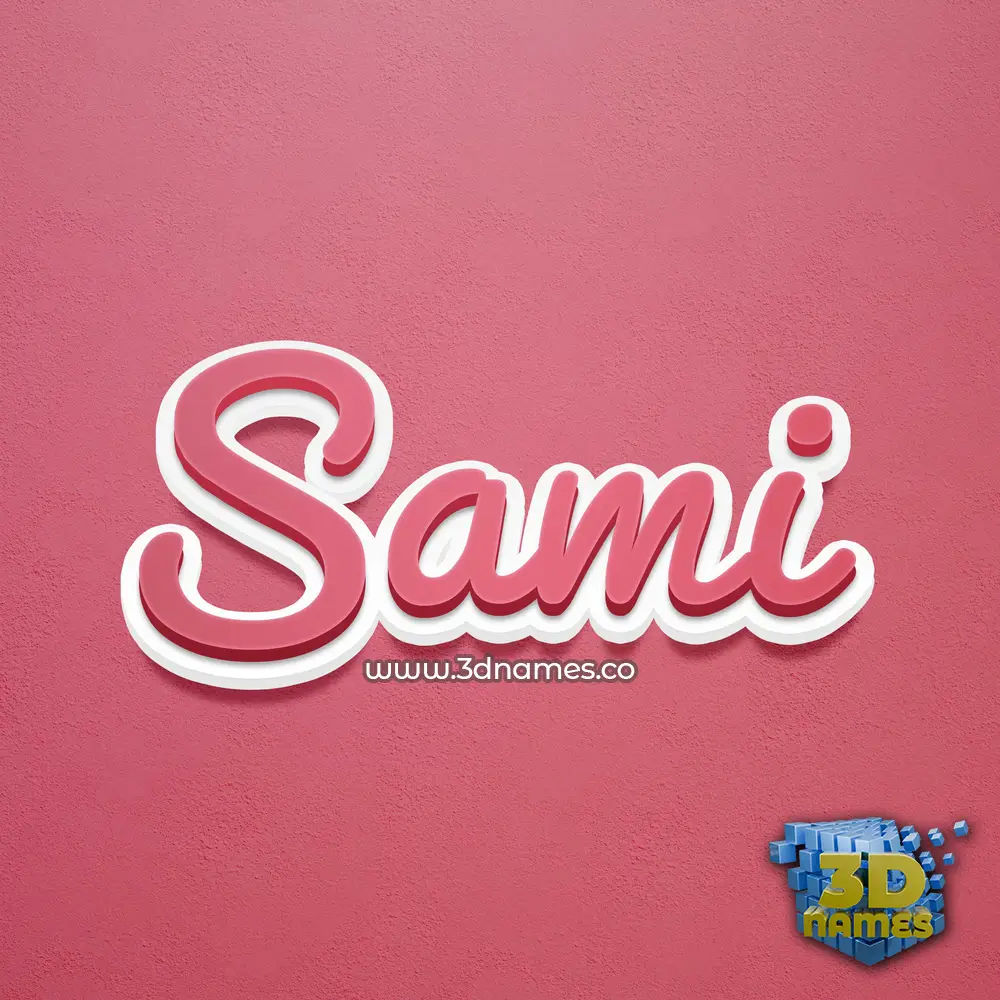 sami in Red Scribble style - 3D name wallpaper