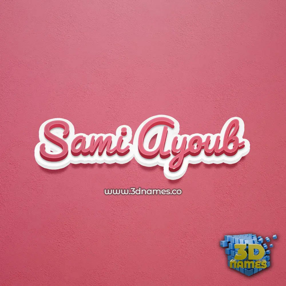 sami ayoub in Red Scribble style - 3D name wallpaper