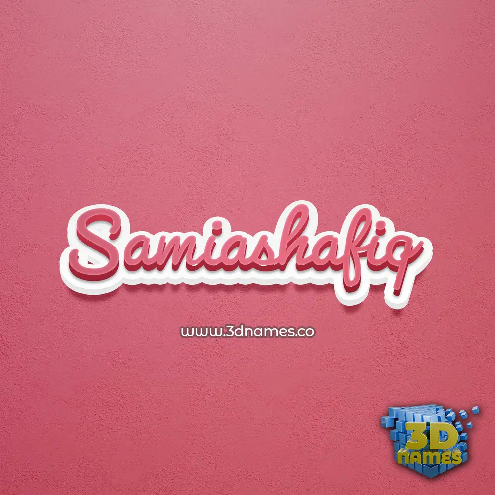 samiashafiq in Red Scribble style - 3D name wallpaper