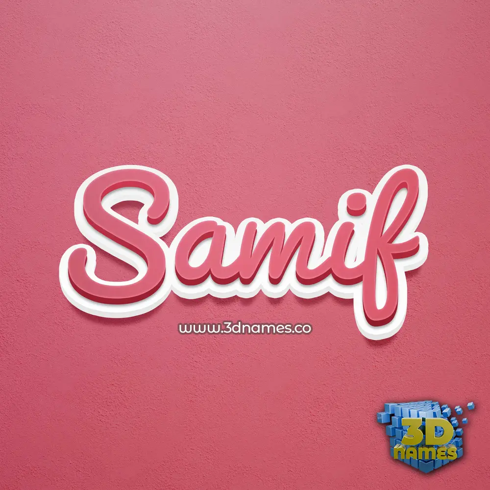 samif in Red Scribble style - 3D name wallpaper