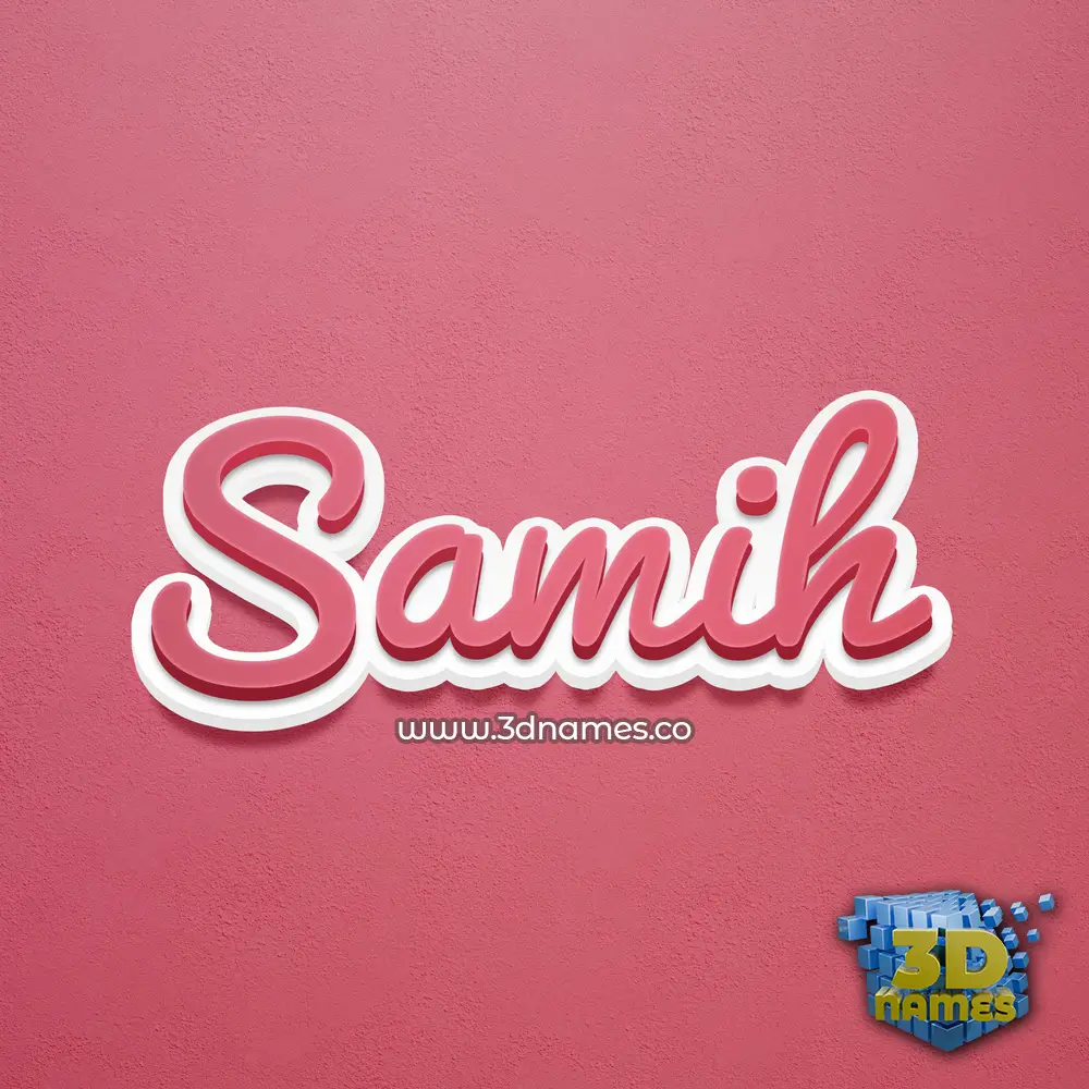 samih in Red Scribble style - 3D name wallpaper