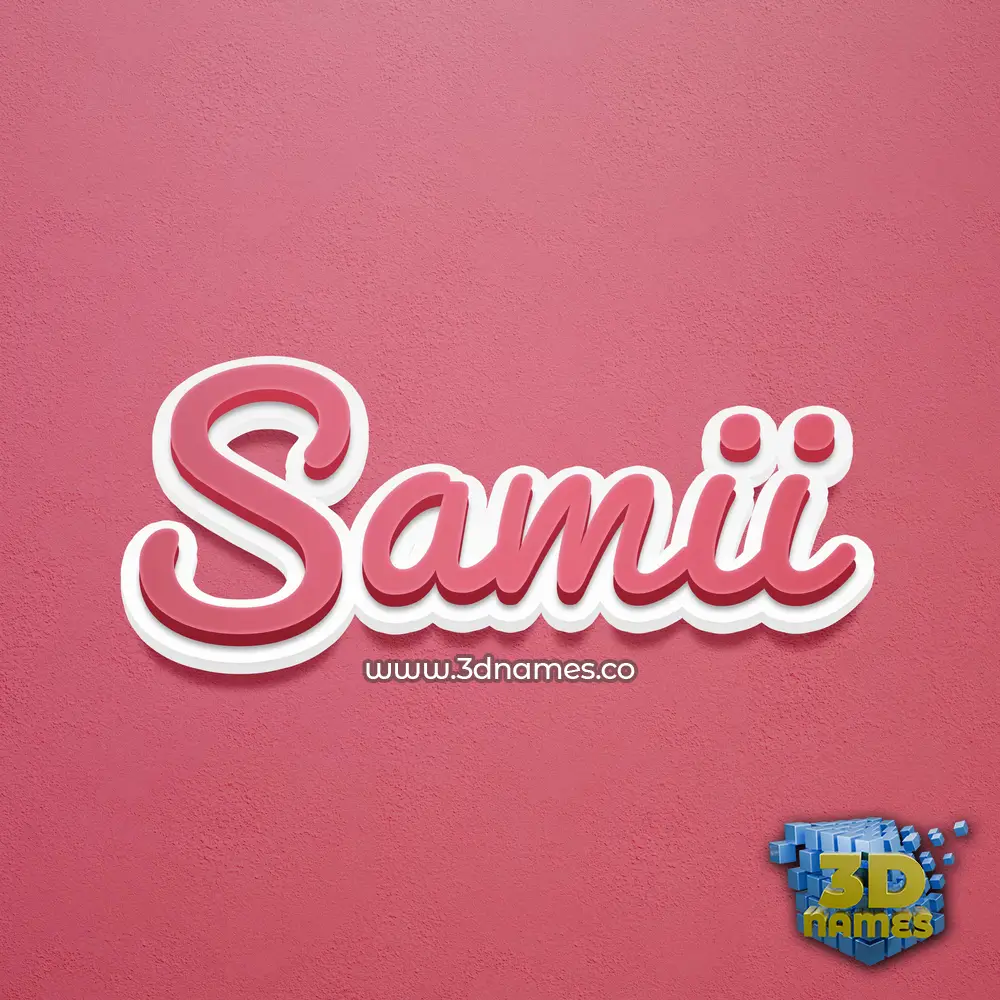 samii in Red Scribble style - 3D name wallpaper