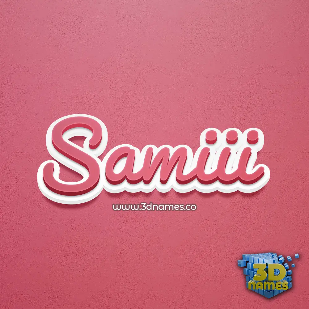 samiii in Red Scribble style - 3D name wallpaper