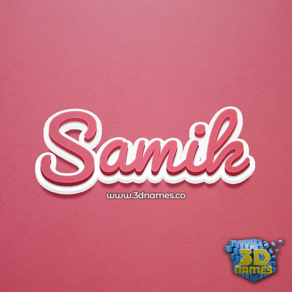 samik in Red Scribble style - 3D name wallpaper
