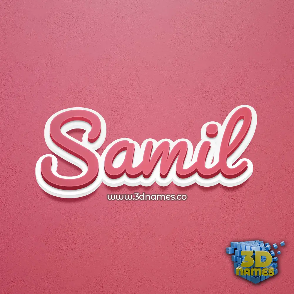 samil in Red Scribble style - 3D name wallpaper