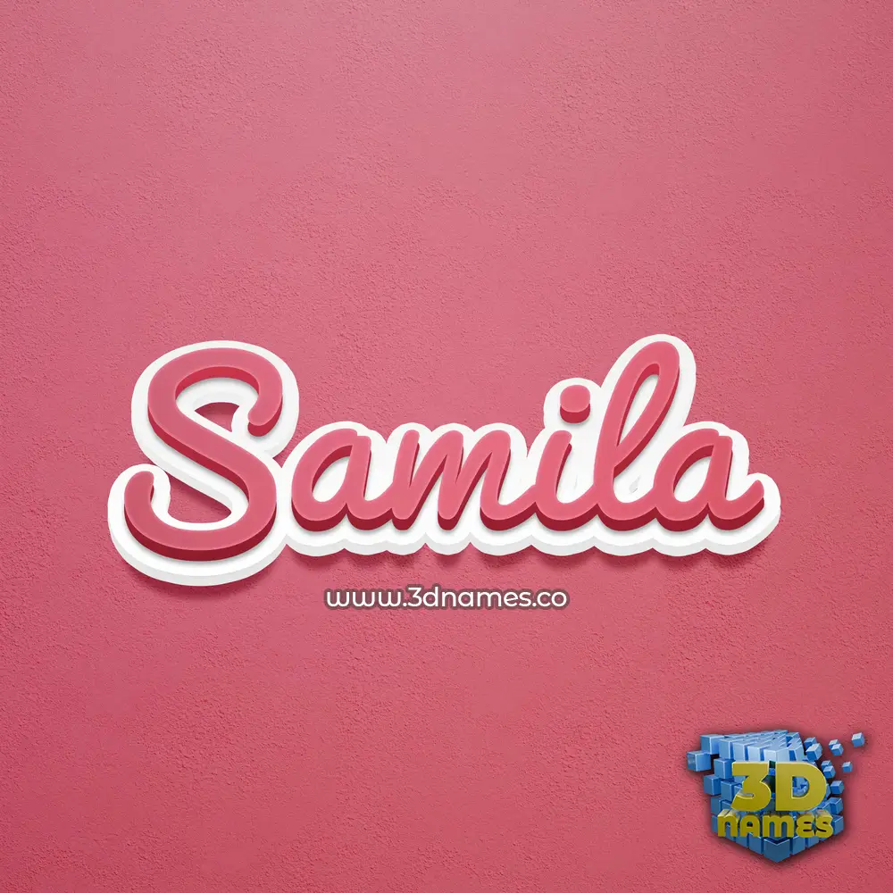 samila in Red Scribble style - 3D name wallpaper
