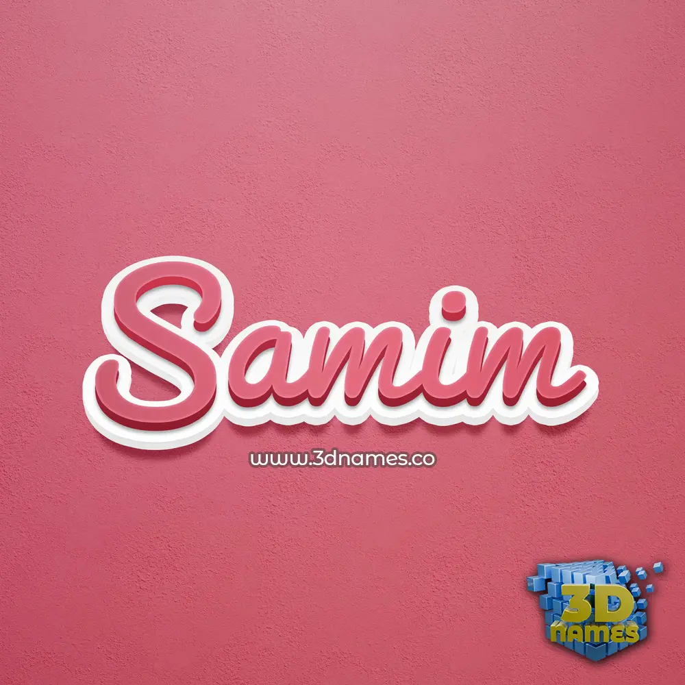 samim in Red Scribble style - 3D name wallpaper