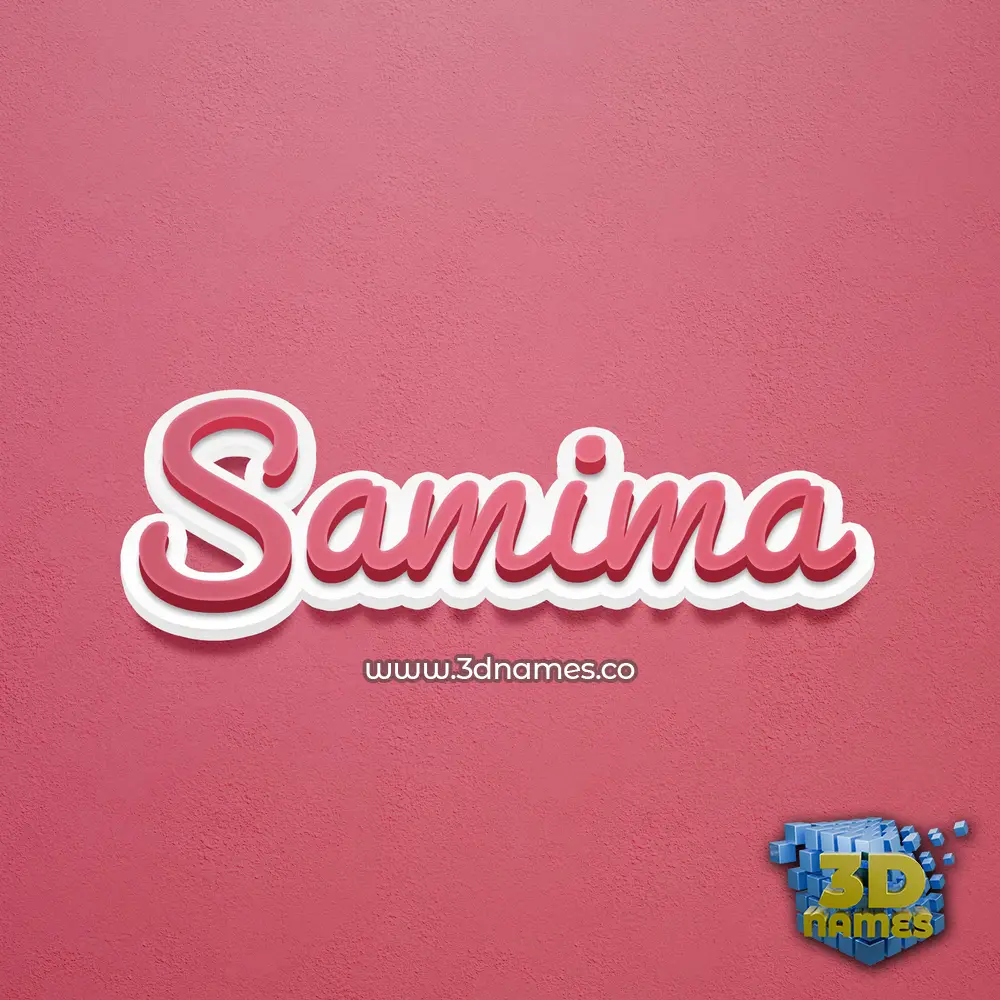 samima in Red Scribble style - 3D name wallpaper