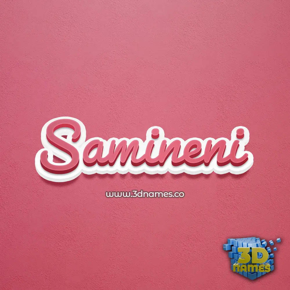 samineni in Red Scribble style - 3D name wallpaper
