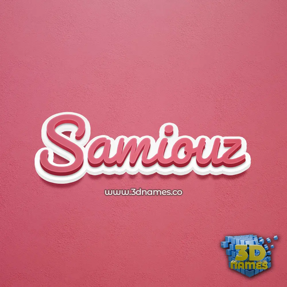 samiouz in Red Scribble style - 3D name wallpaper