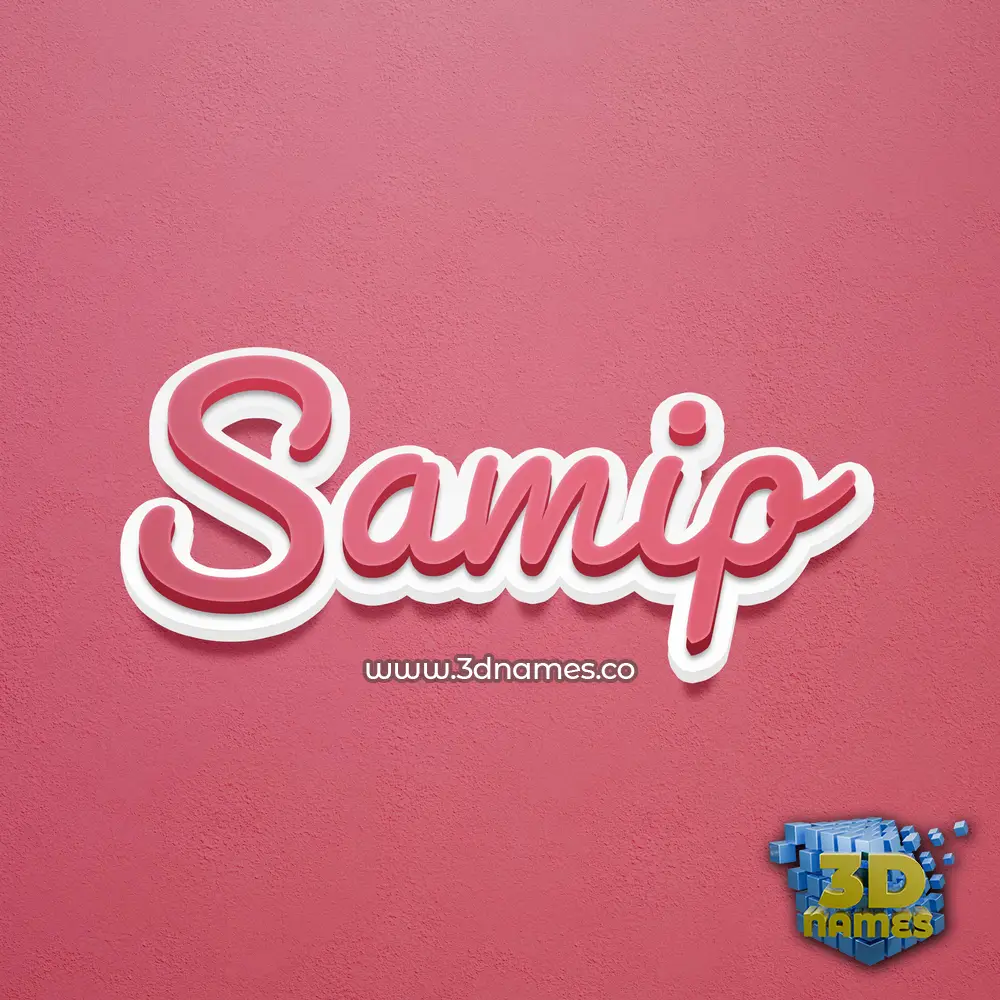 samip in Red Scribble style - 3D name wallpaper
