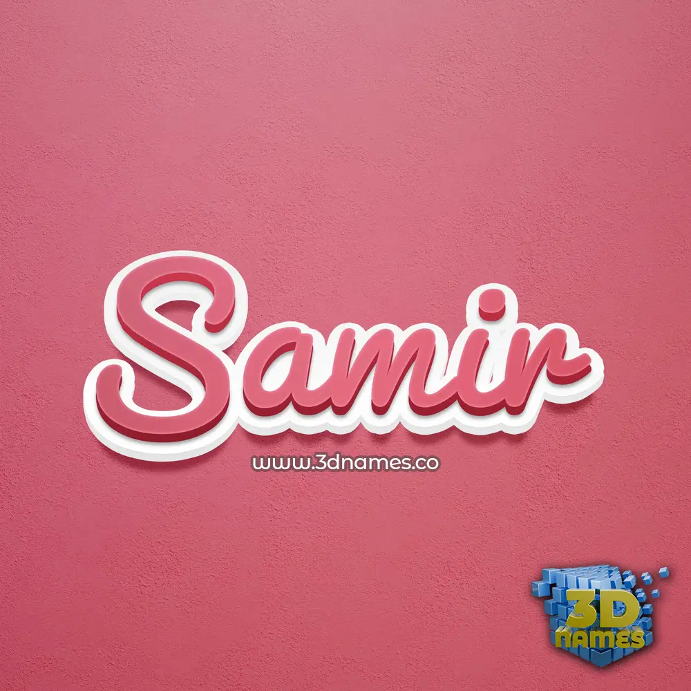 samir in Red Scribble style - 3D name wallpaper
