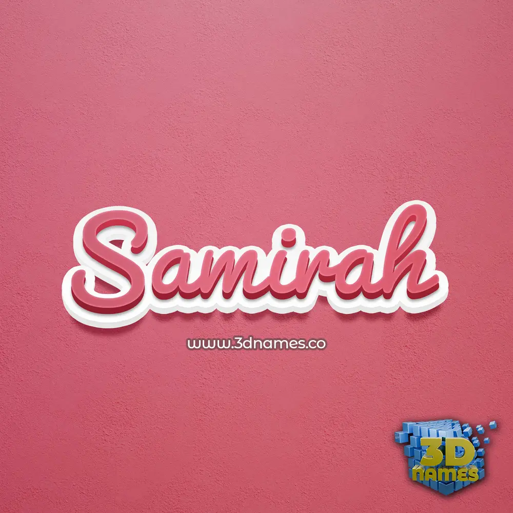 samirah in Red Scribble style - 3D name wallpaper