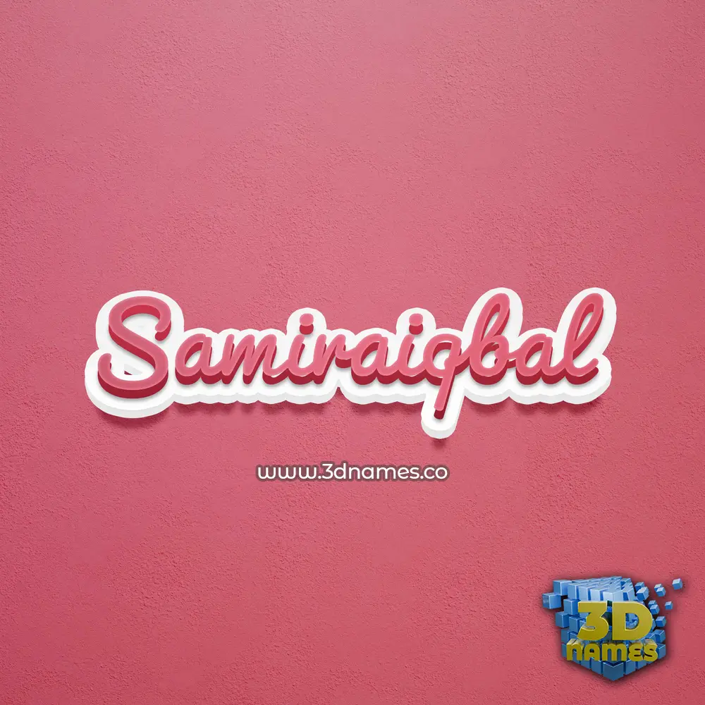 samiraiqbal in Red Scribble style - 3D name wallpaper