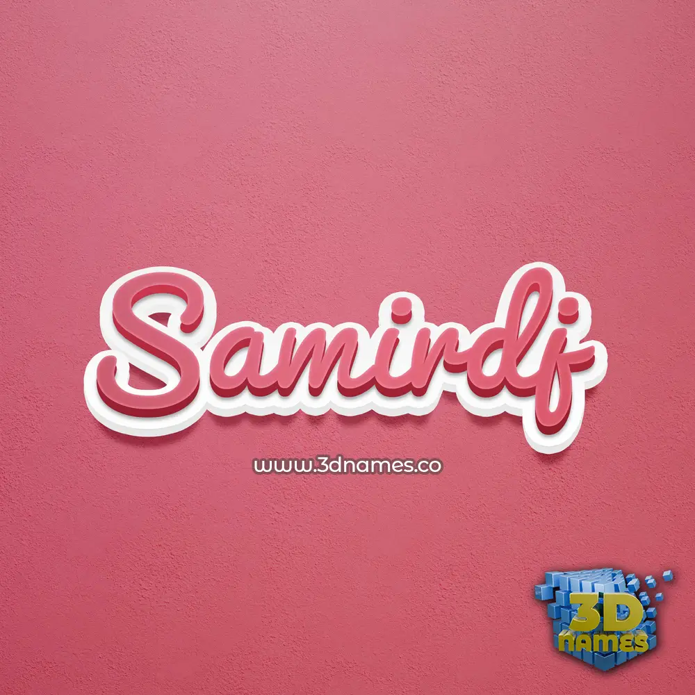 samirdj in Red Scribble style - 3D name wallpaper