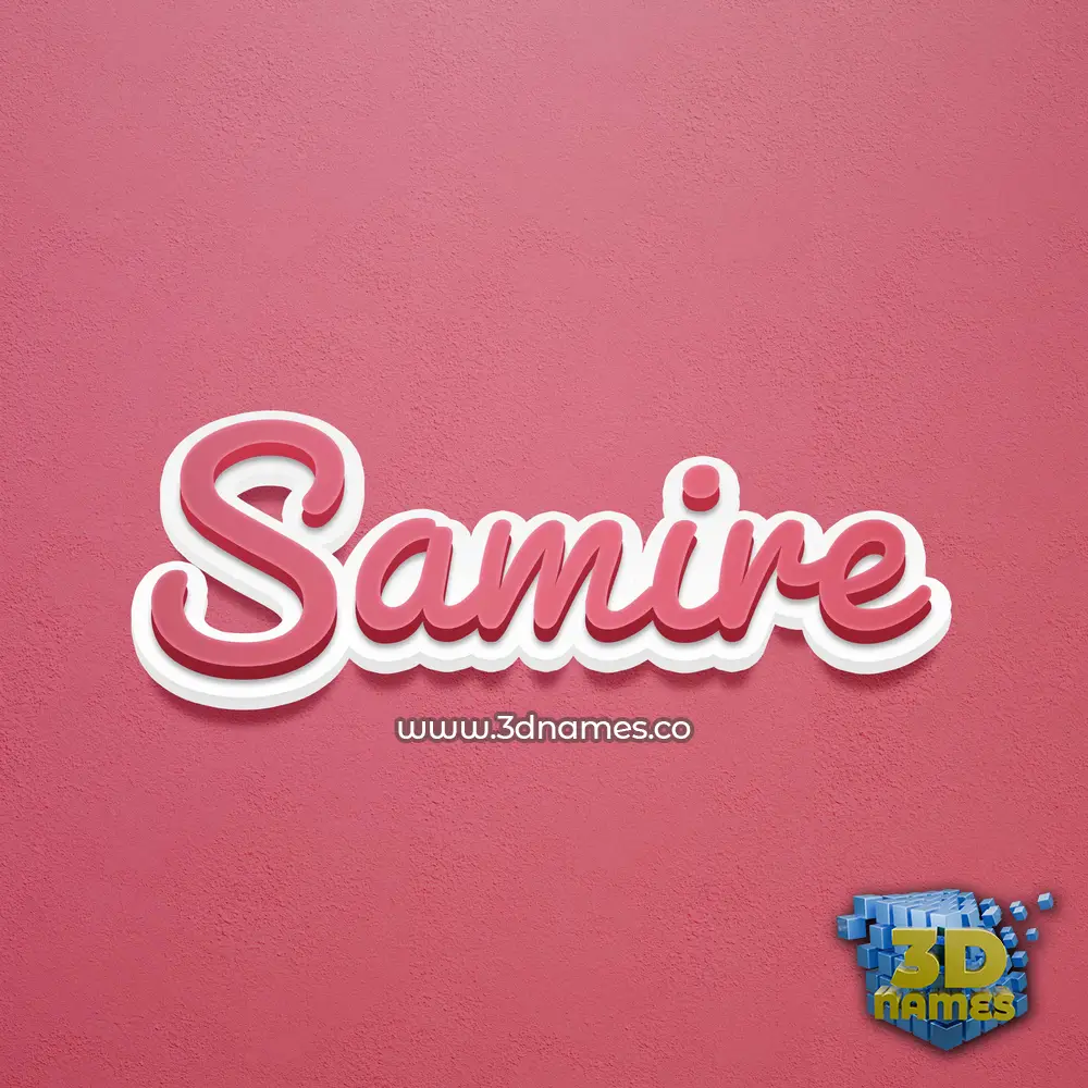 samire in Red Scribble style - 3D name wallpaper