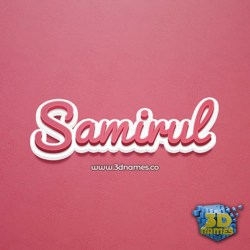 samirul in Red Scribble style - 3D name wallpaper