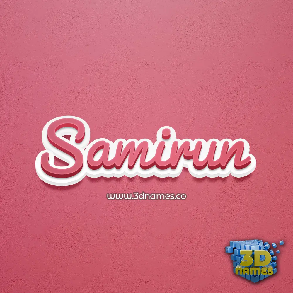 samirun in Red Scribble style - 3D name wallpaper