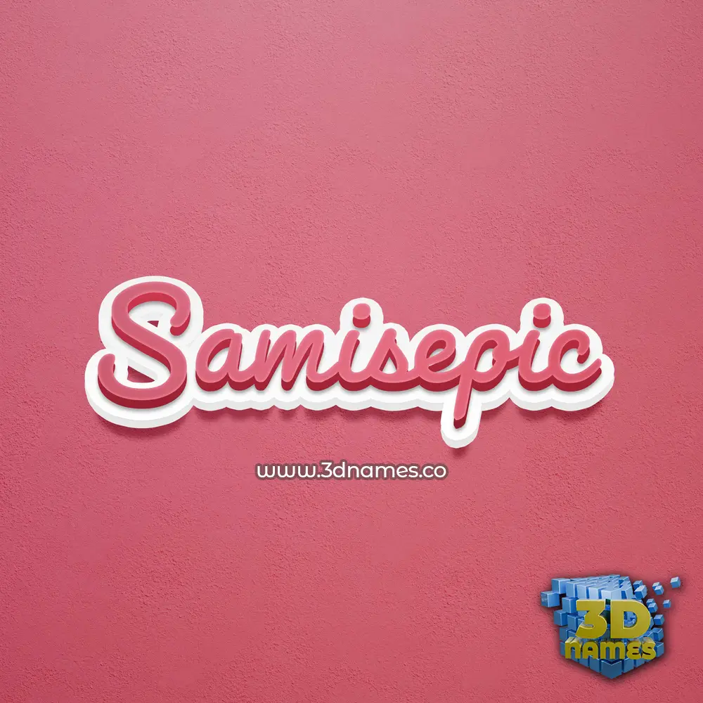 samisepic in Red Scribble style - 3D name wallpaper