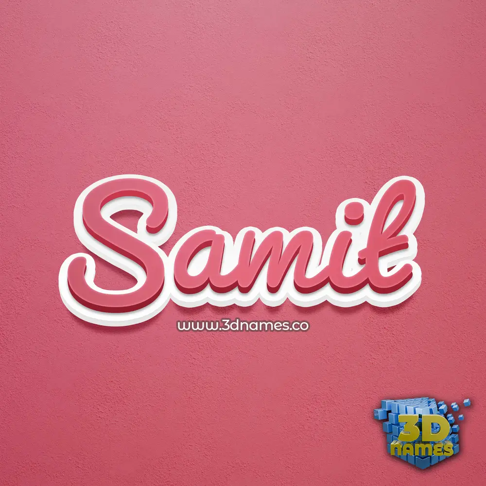 samit in Red Scribble style - 3D name wallpaper