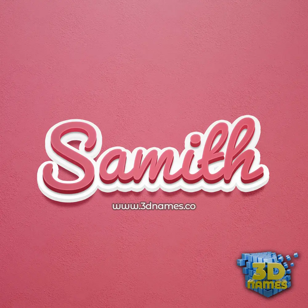 samith in Red Scribble style - 3D name wallpaper