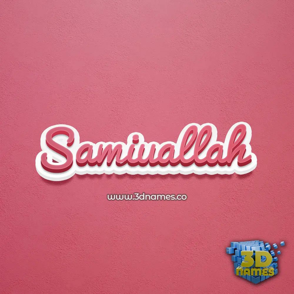 samiuallah in Red Scribble style - 3D name wallpaper