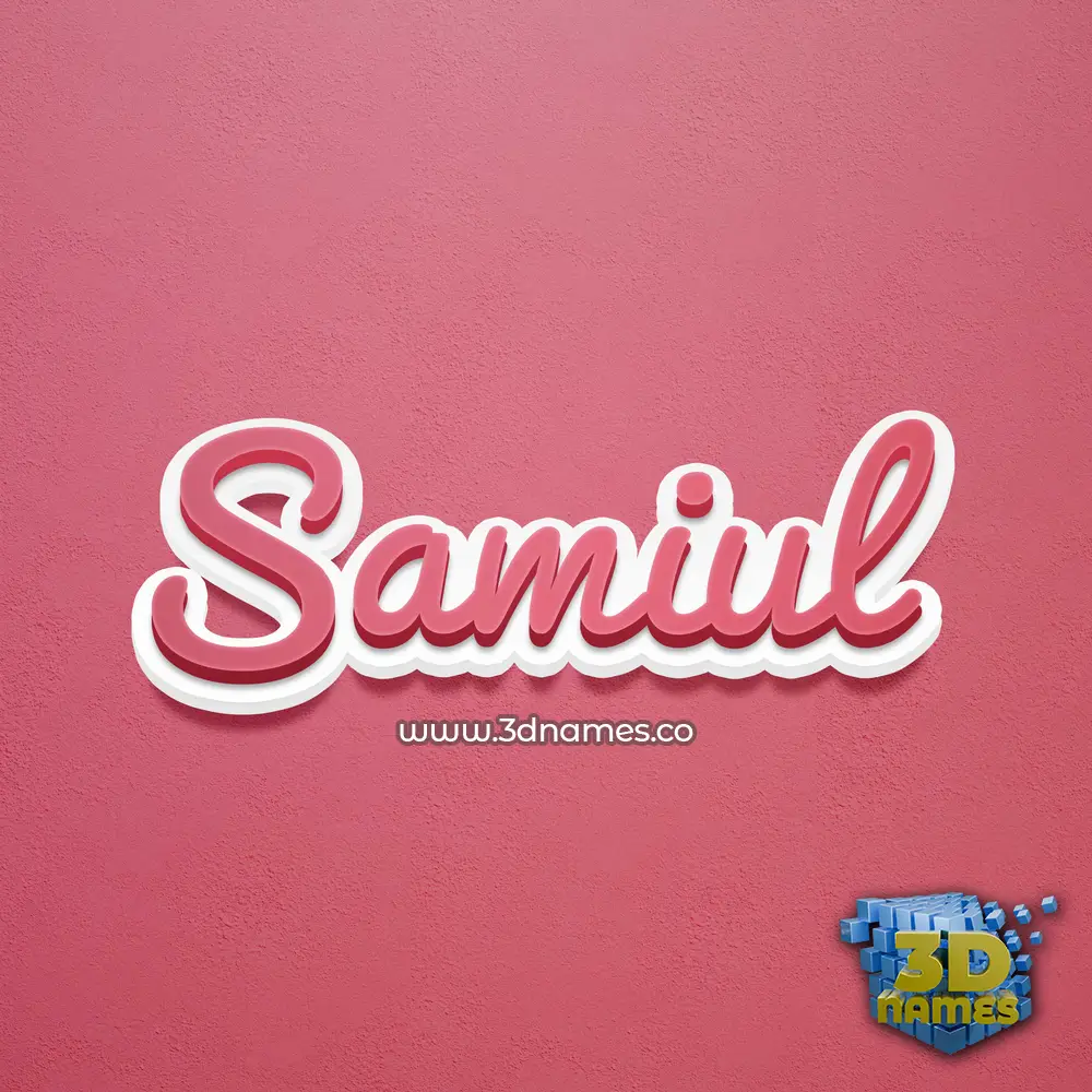 samiul in Red Scribble style - 3D name wallpaper