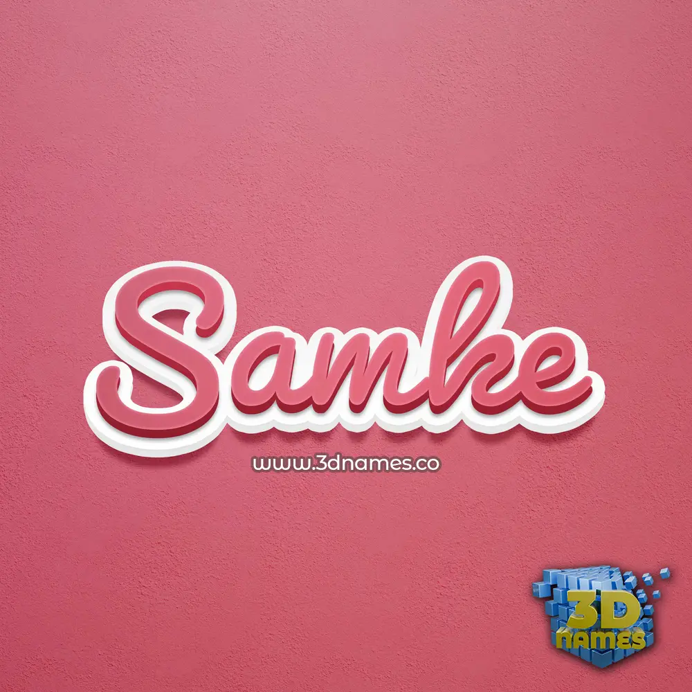 samke in Red Scribble style - 3D name wallpaper