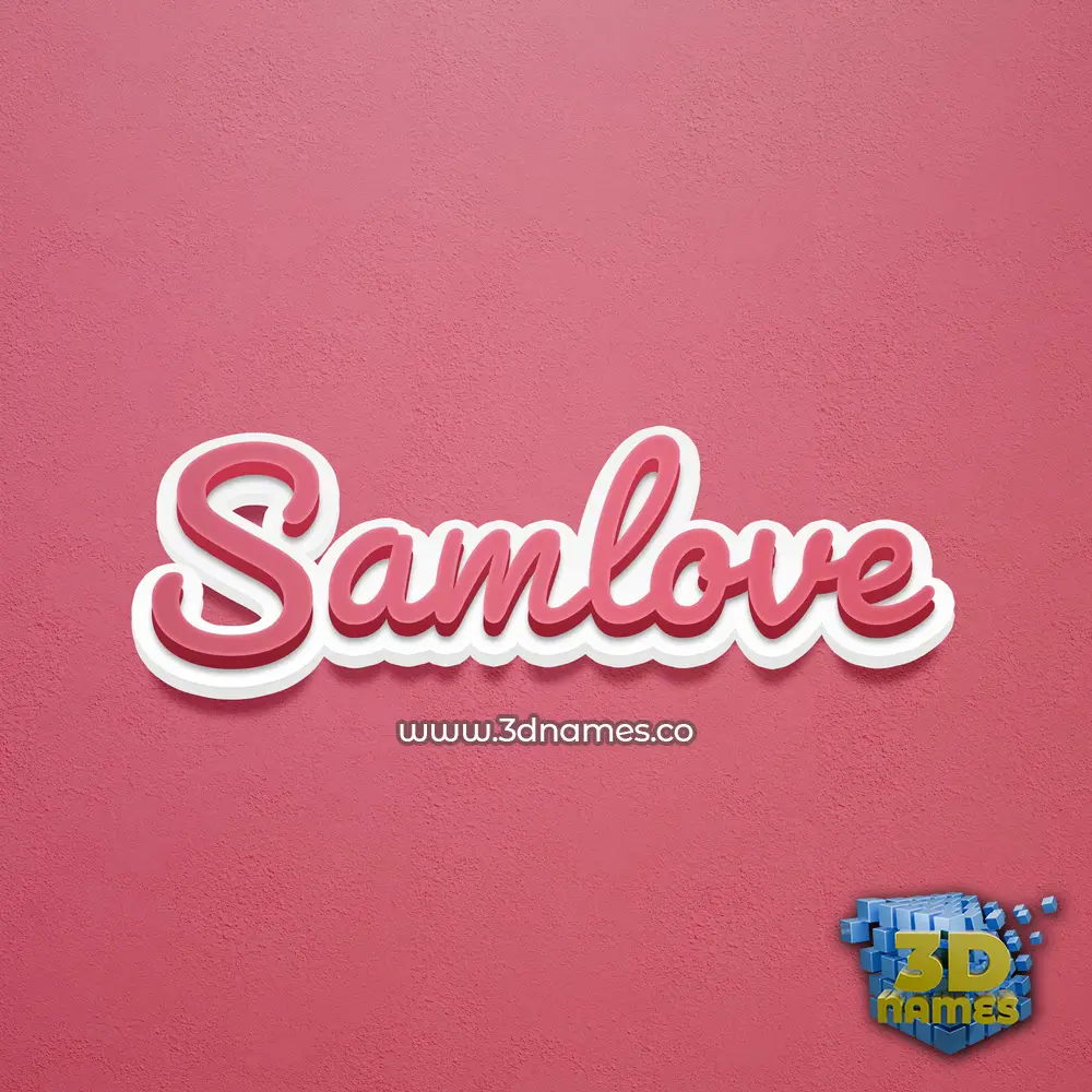 samlove in Red Scribble style - 3D name wallpaper