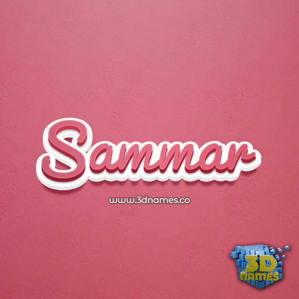 sammar in Red Scribble style - 3D name wallpaper