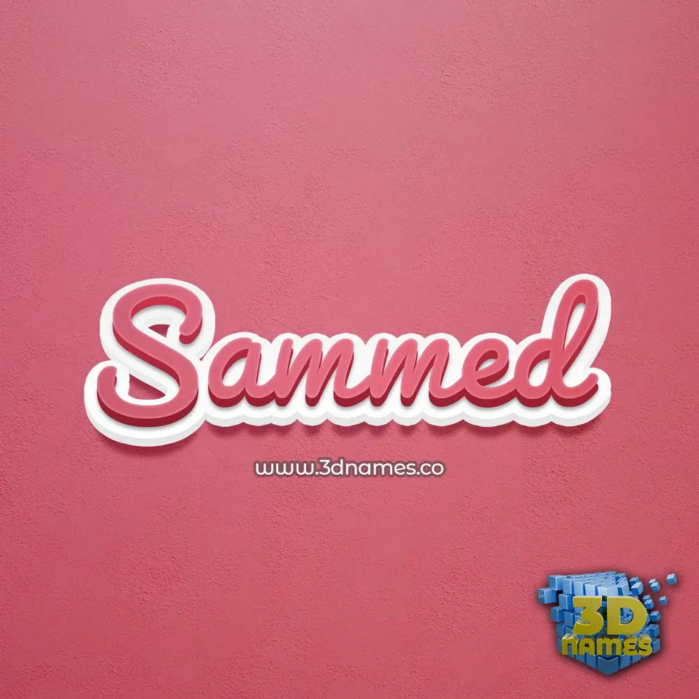 sammed in Red Scribble style - 3D name wallpaper