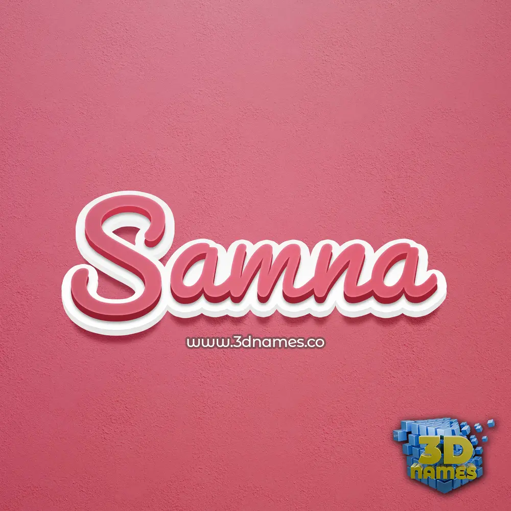 samna in Red Scribble style - 3D name wallpaper