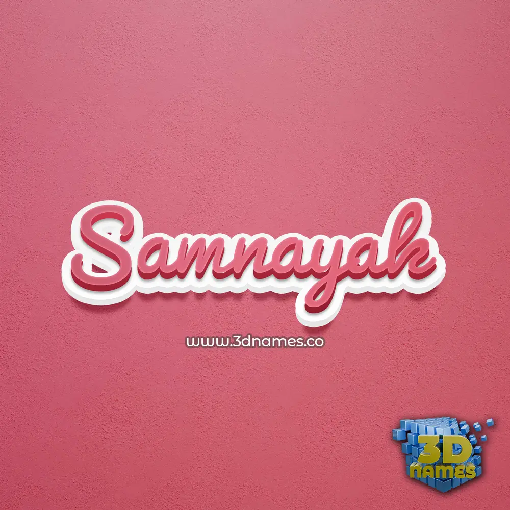 samnayak in Red Scribble style - 3D name wallpaper
